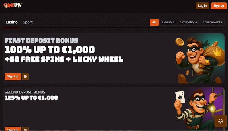 AFKSpin Casino Welcome Bonus